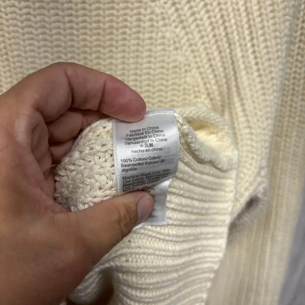 Womens Size XS J Crew Cream Rolled Neck Sweater EUC